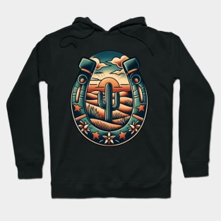 american traditional horse shoe Hoodie